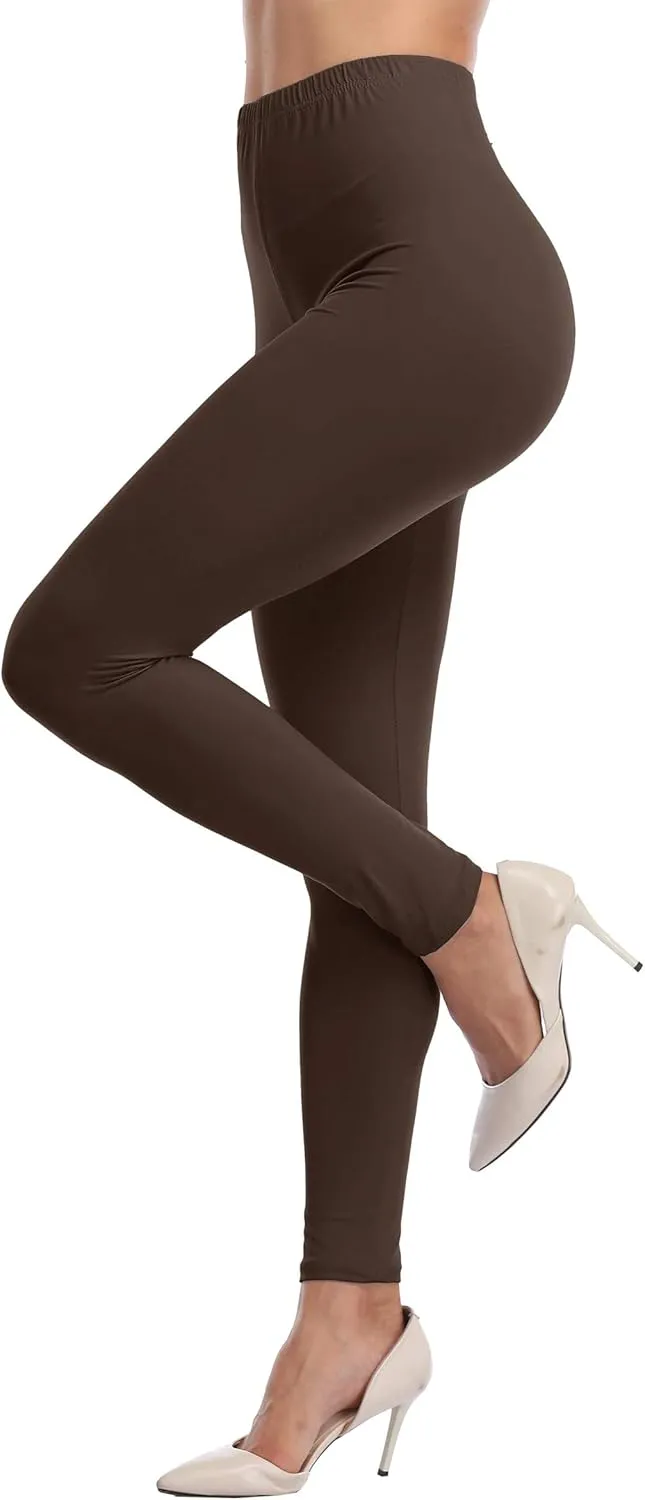 LIGHTBACK Ultra Soft Women's High Waisted Stretchy Yoga Leggings, Green, S-5XL