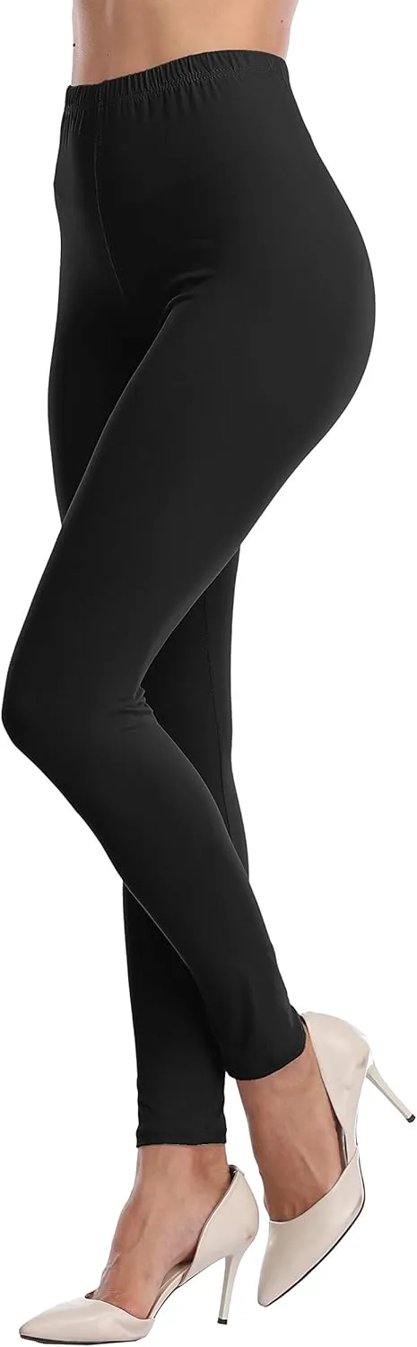LIGHTBACK Ultra Soft Women's High Waisted Stretchy Yoga Leggings, Green, S-5XL