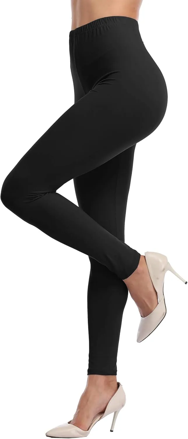 LIGHTBACK Ultra Soft Women's High Waisted Stretchy Yoga Leggings, Green, S-5XL