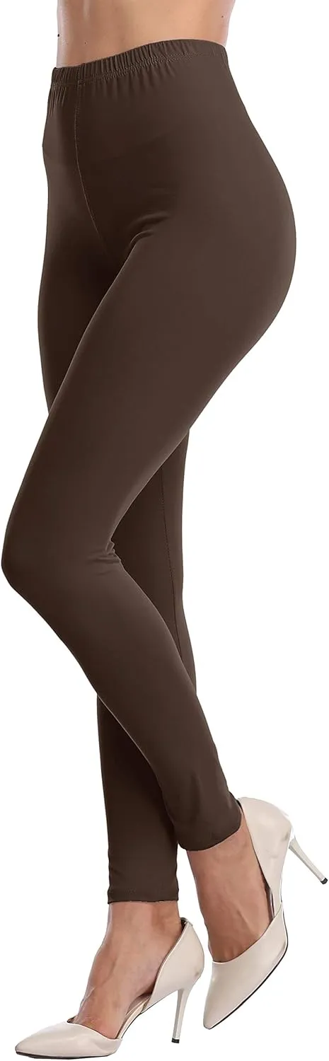 LIGHTBACK Ultra Soft Women's High Waisted Stretchy Yoga Leggings, Green, S-5XL