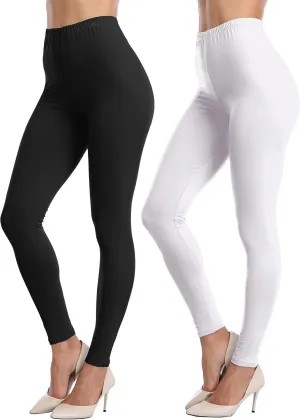 LIGHTBACK Ultra Soft Women's High Waisted Stretchy Yoga Leggings, Green, S-5XL