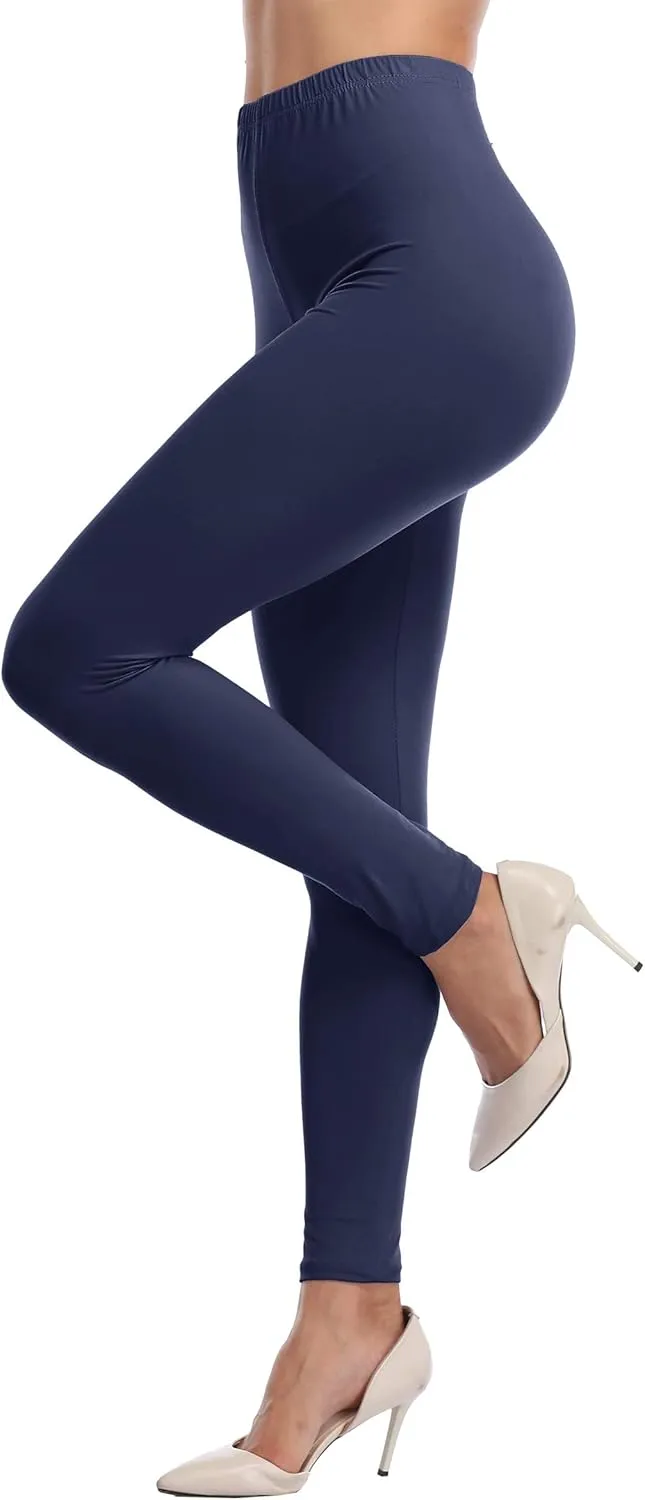 LIGHTBACK Ultra Soft Women's High Waisted Stretchy Yoga Leggings, Green, S-5XL