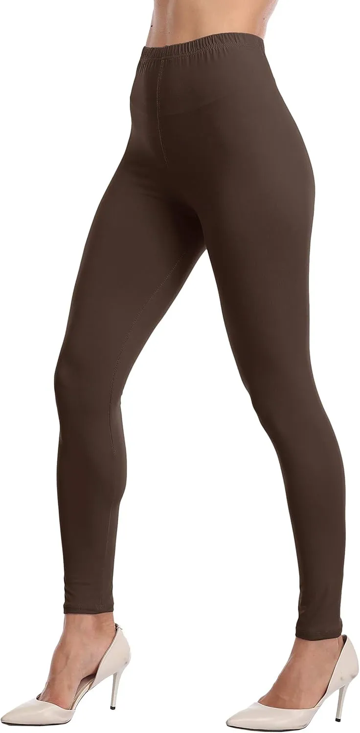 LIGHTBACK Ultra Soft Women's High Waisted Stretchy Yoga Leggings, Green, S-5XL