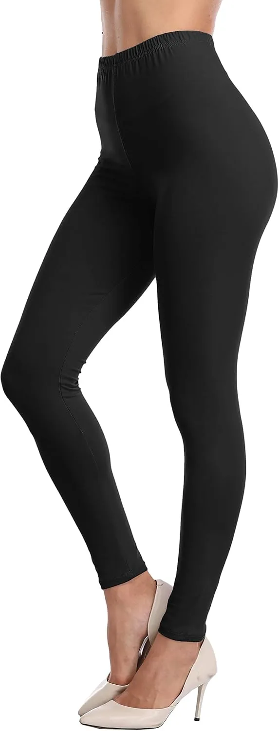 LIGHTBACK Ultra Soft Women's High Waisted Stretchy Yoga Leggings, Green, S-5XL