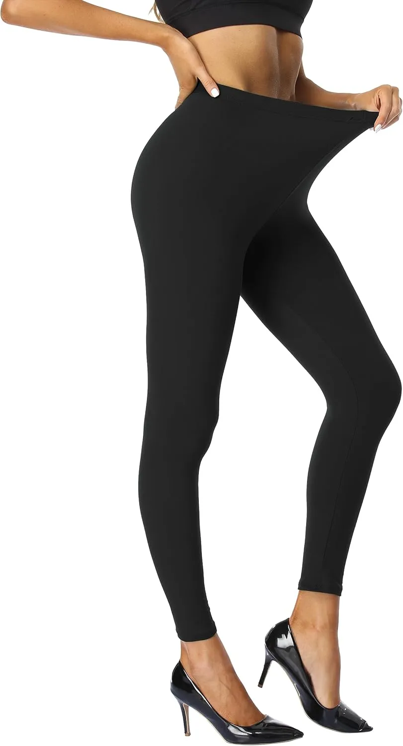 LIGHTBACK Ultra Soft Women's High Waisted Stretchy Yoga Leggings, Green, S-5XL