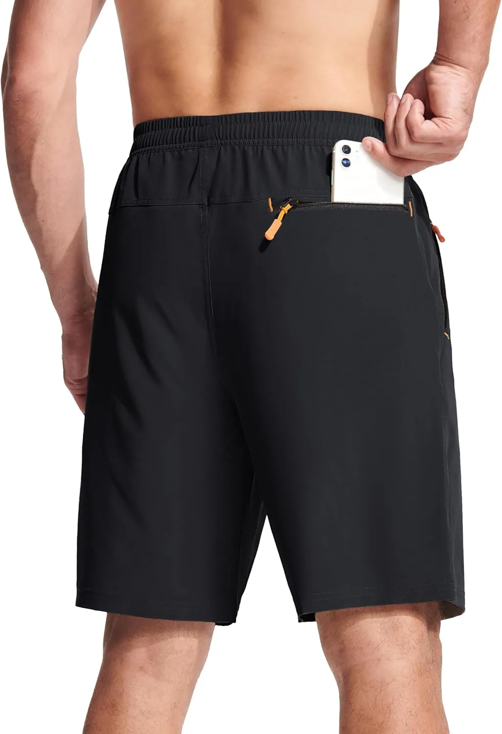 MAGCOMSEN Men's Hiking Shorts 9" Quick Dry Lightweight Running Shorts with Zipper Pockets for Workout Athletic Sport