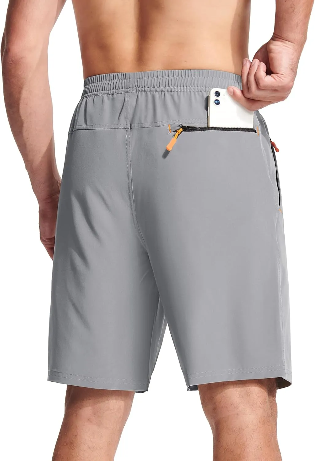 MAGCOMSEN Men's Hiking Shorts 9" Quick Dry Lightweight Running Shorts with Zipper Pockets for Workout Athletic Sport