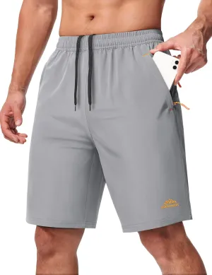 MAGCOMSEN Men's Hiking Shorts 9" Quick Dry Lightweight Running Shorts with Zipper Pockets for Workout Athletic Sport