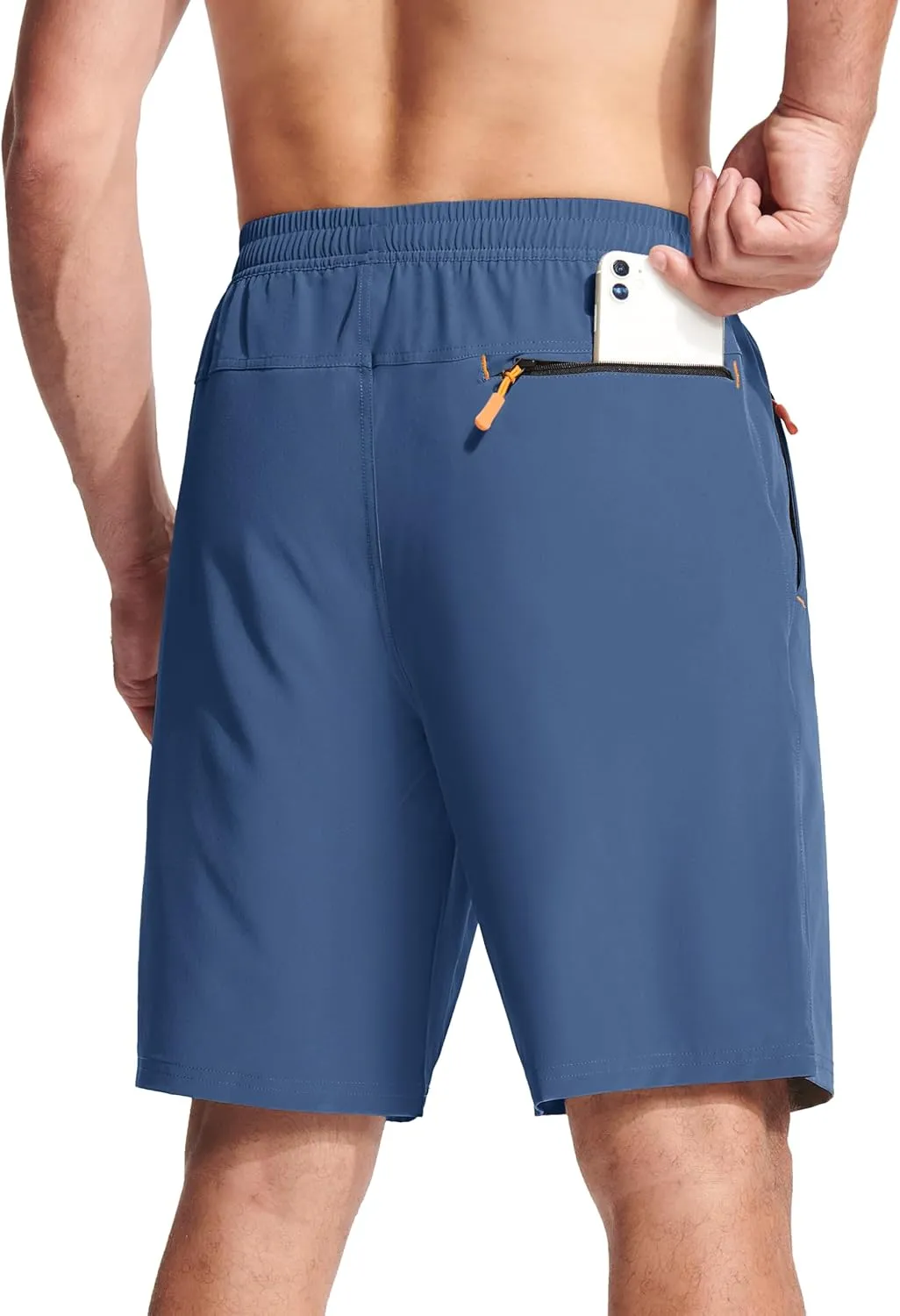 MAGCOMSEN Men's Hiking Shorts 9" Quick Dry Lightweight Running Shorts with Zipper Pockets for Workout Athletic Sport