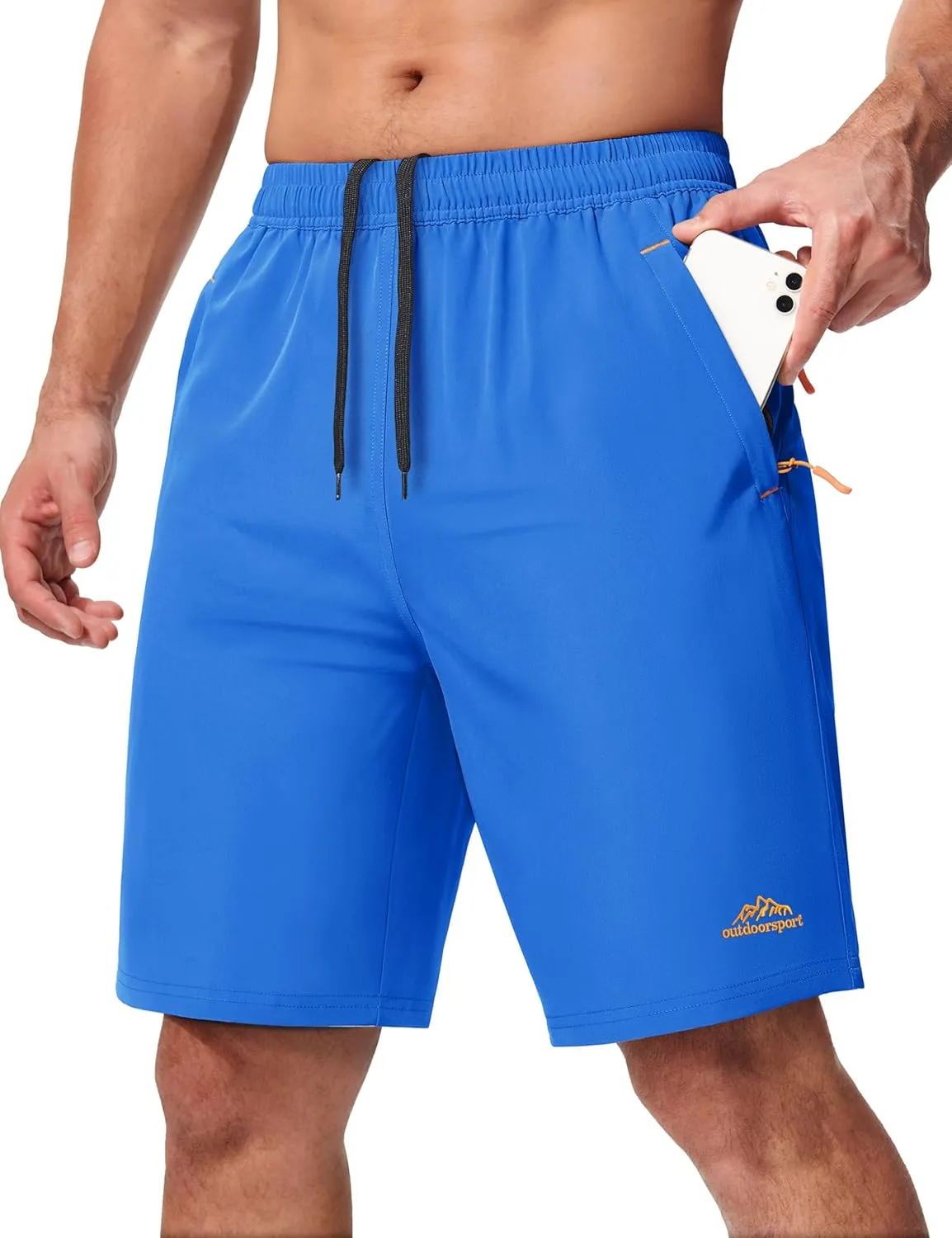 MAGCOMSEN Men's Hiking Shorts 9" Quick Dry Lightweight Running Shorts with Zipper Pockets for Workout Athletic Sport