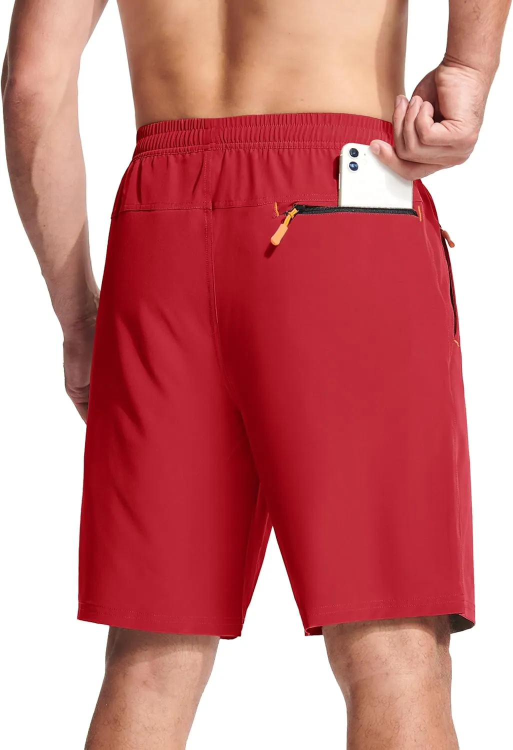 MAGCOMSEN Men's Hiking Shorts 9" Quick Dry Lightweight Running Shorts with Zipper Pockets for Workout Athletic Sport