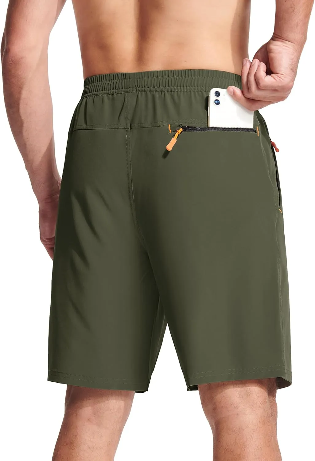 MAGCOMSEN Men's Hiking Shorts 9" Quick Dry Lightweight Running Shorts with Zipper Pockets for Workout Athletic Sport