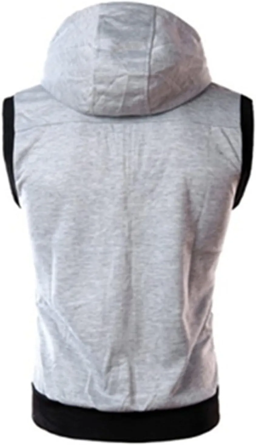 Maiyifu-GJ Men's Slim Fit Zip Up Vest Workout Sleeveless Zipper Hooded Sweatshirt Casual Lightweight Gym Tank Top Hoodies