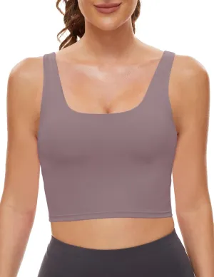 MathCat Sports Bras for Women - Scoop Neck U Back Padded Low Impact Workout Yoga Bra with Built in Bra