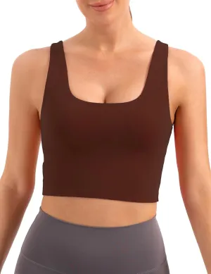MathCat Sports Bras for Women - Scoop Neck U Back Padded Low Impact Workout Yoga Bra with Built in Bra