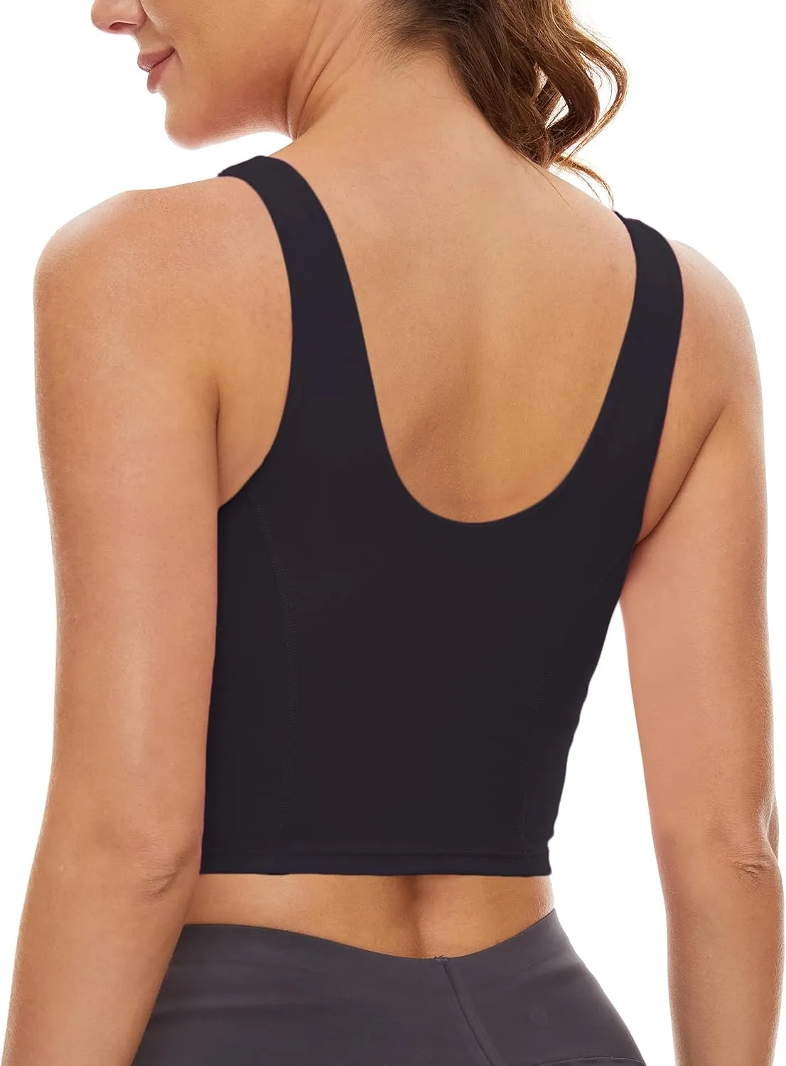 MathCat Sports Bras for Women - Scoop Neck U Back Padded Low Impact Workout Yoga Bra with Built in Bra