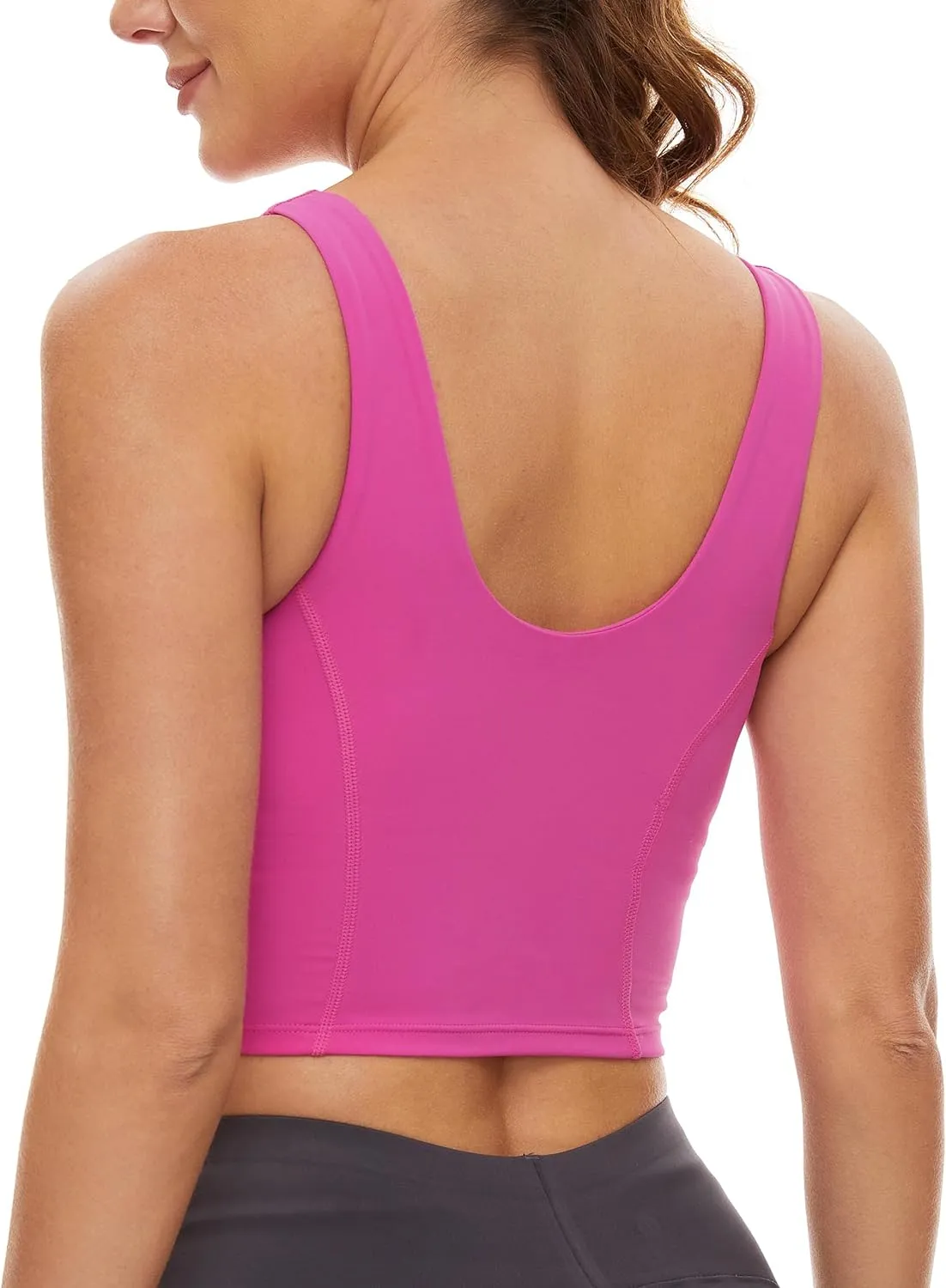 MathCat Sports Bras for Women - Scoop Neck U Back Padded Low Impact Workout Yoga Bra with Built in Bra