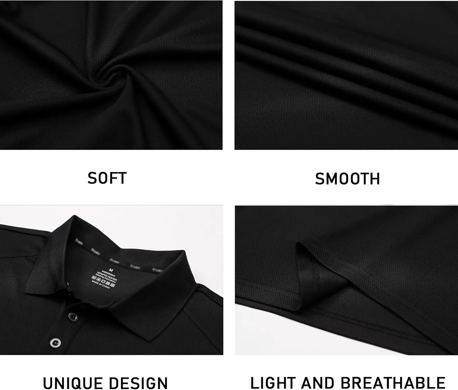 Men’s 3 Pack Polo Shirt Moisture Wicking Quick Dry Performance Athletic Short Sleeve Golf Shirt