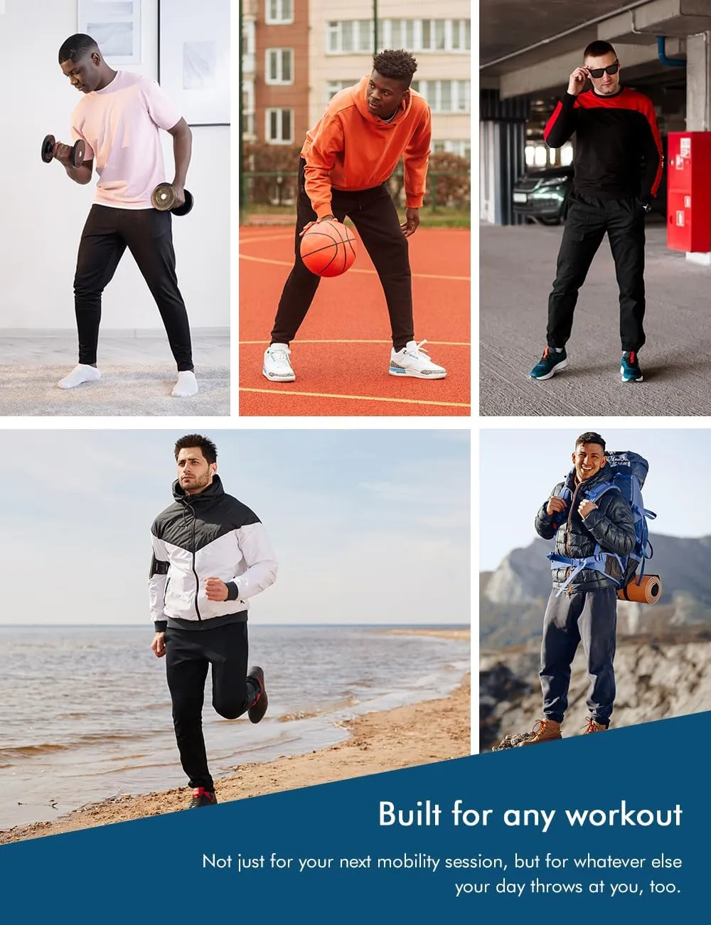 Men's Athletic Sweatpants Quick Dry Workout Gym Joggers Pants Breathable Running Pants for Men with Pockets
