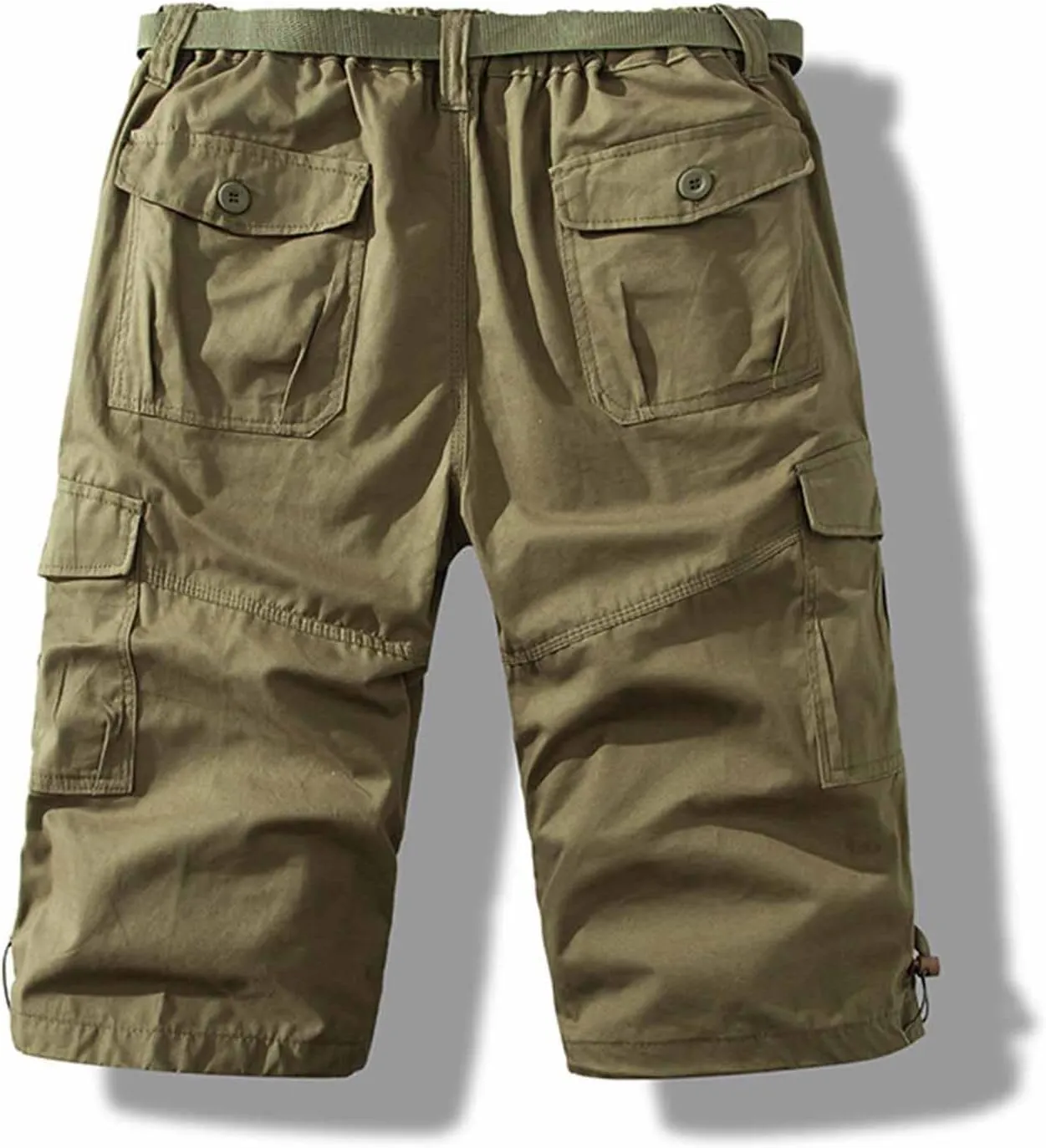 Mens Cargo Shorts Casual Button Plus Size Loose Bottoms with Multiple Pockets Flowy Classic Outdoor Work Shorts