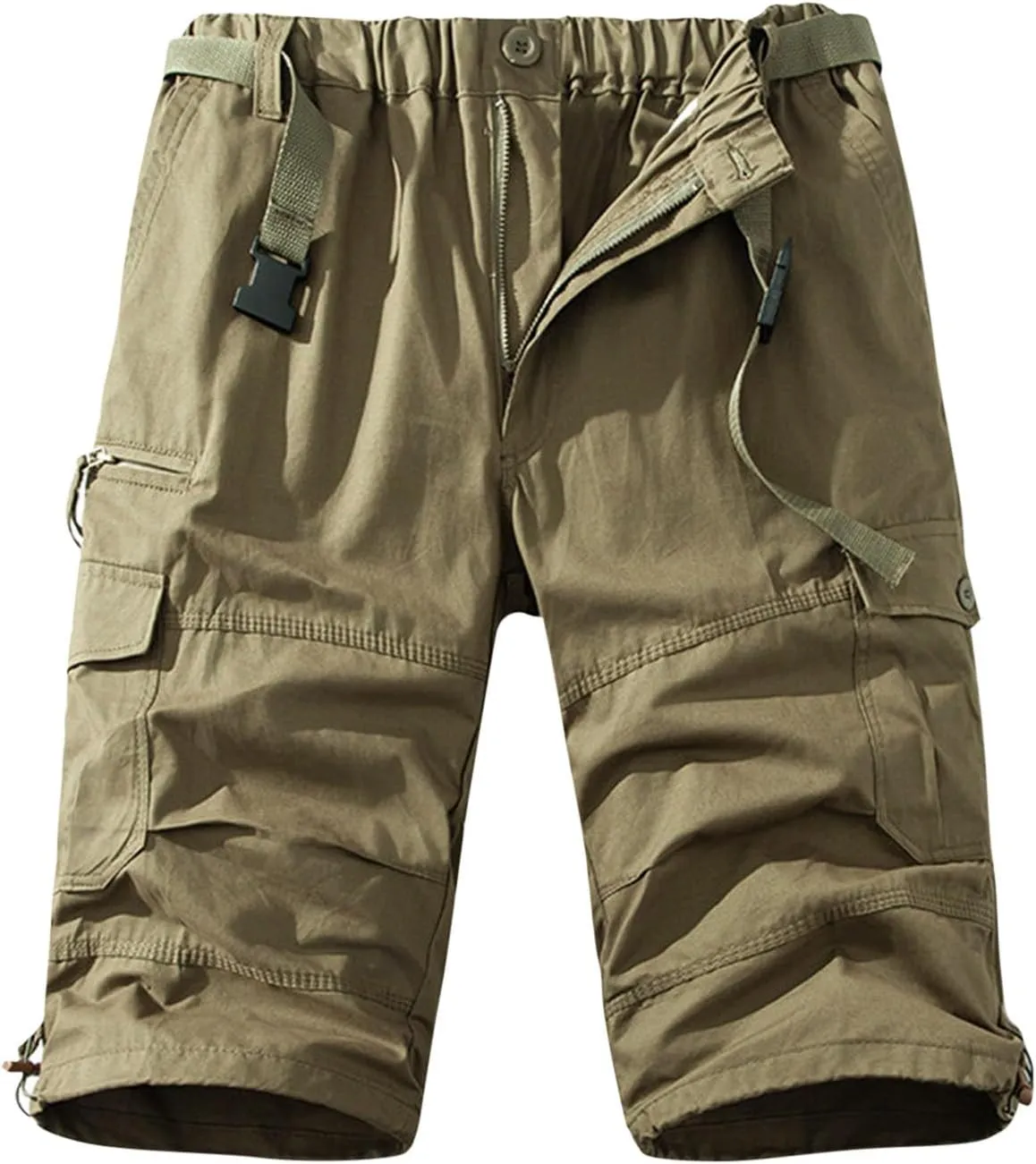 Mens Cargo Shorts Casual Button Plus Size Loose Bottoms with Multiple Pockets Flowy Classic Outdoor Work Shorts