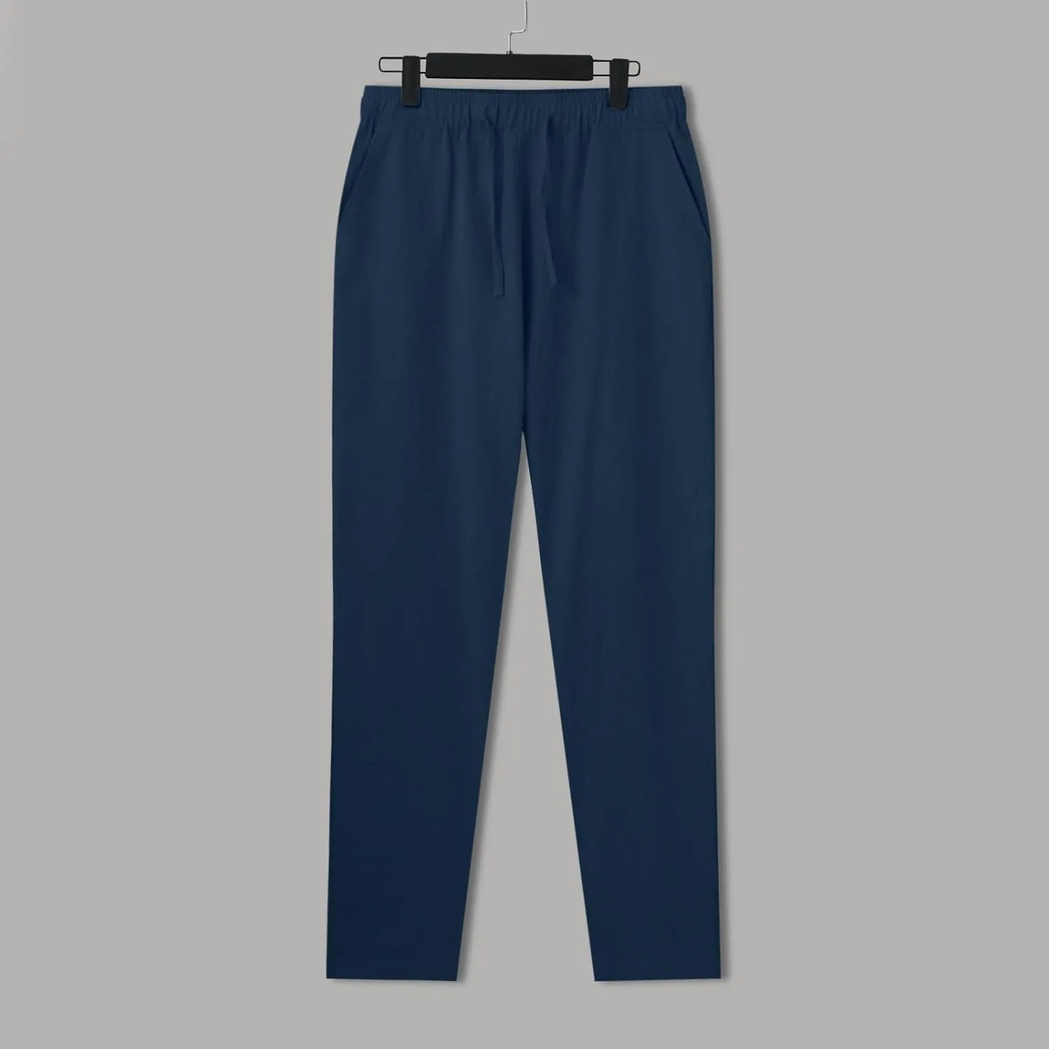 Mens Casual Pants Summer Cotton Linen Beach Pants Classic Solid Color Trousers Lounge Pant Hiking Gym Joggers