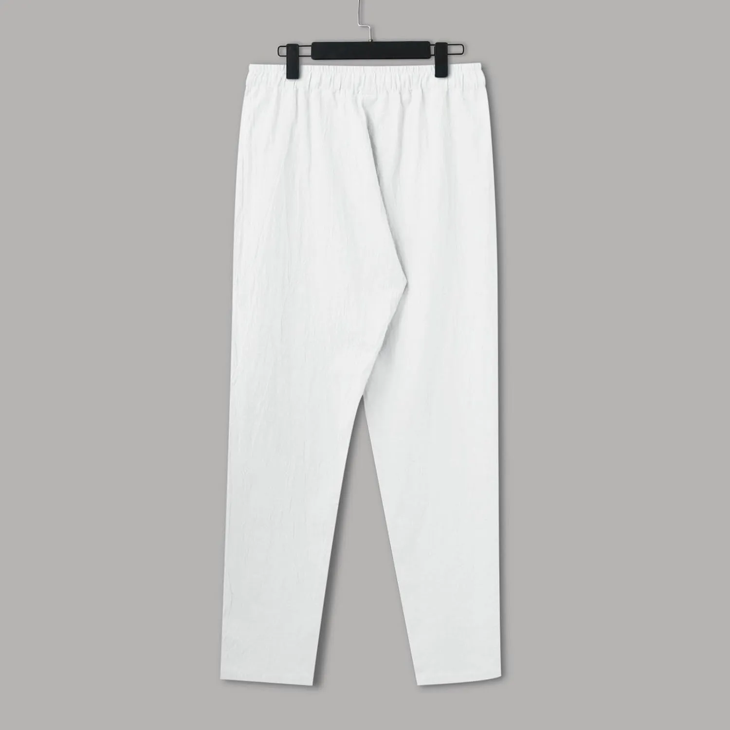Mens Casual Pants Summer Cotton Linen Beach Pants Classic Solid Color Trousers Lounge Pant Hiking Gym Joggers