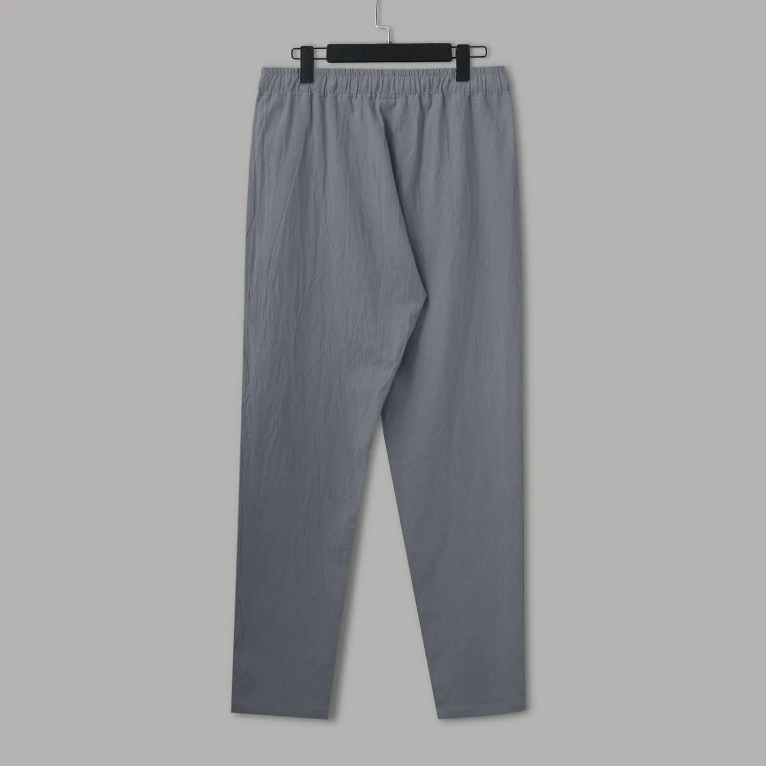 Mens Casual Pants Summer Cotton Linen Beach Pants Classic Solid Color Trousers Lounge Pant Hiking Gym Joggers