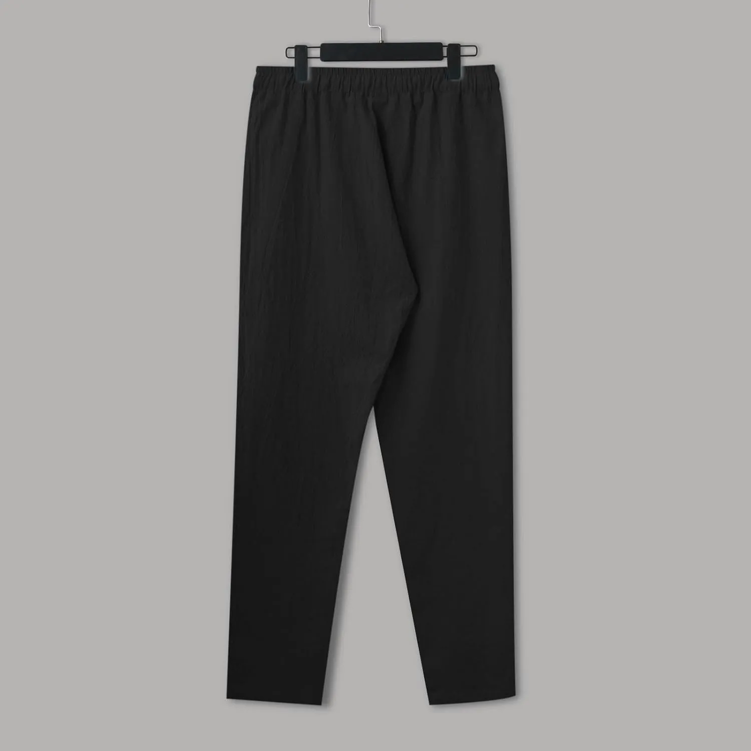 Mens Casual Pants Summer Cotton Linen Beach Pants Classic Solid Color Trousers Lounge Pant Hiking Gym Joggers