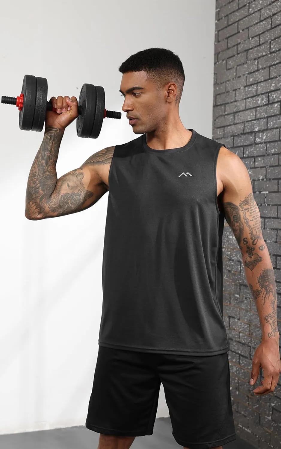 Men's Dry Fit Workout Running Sleeveless Muscle Shirts for Men Training Sport Basketball Athletic Base Layer Tank Top