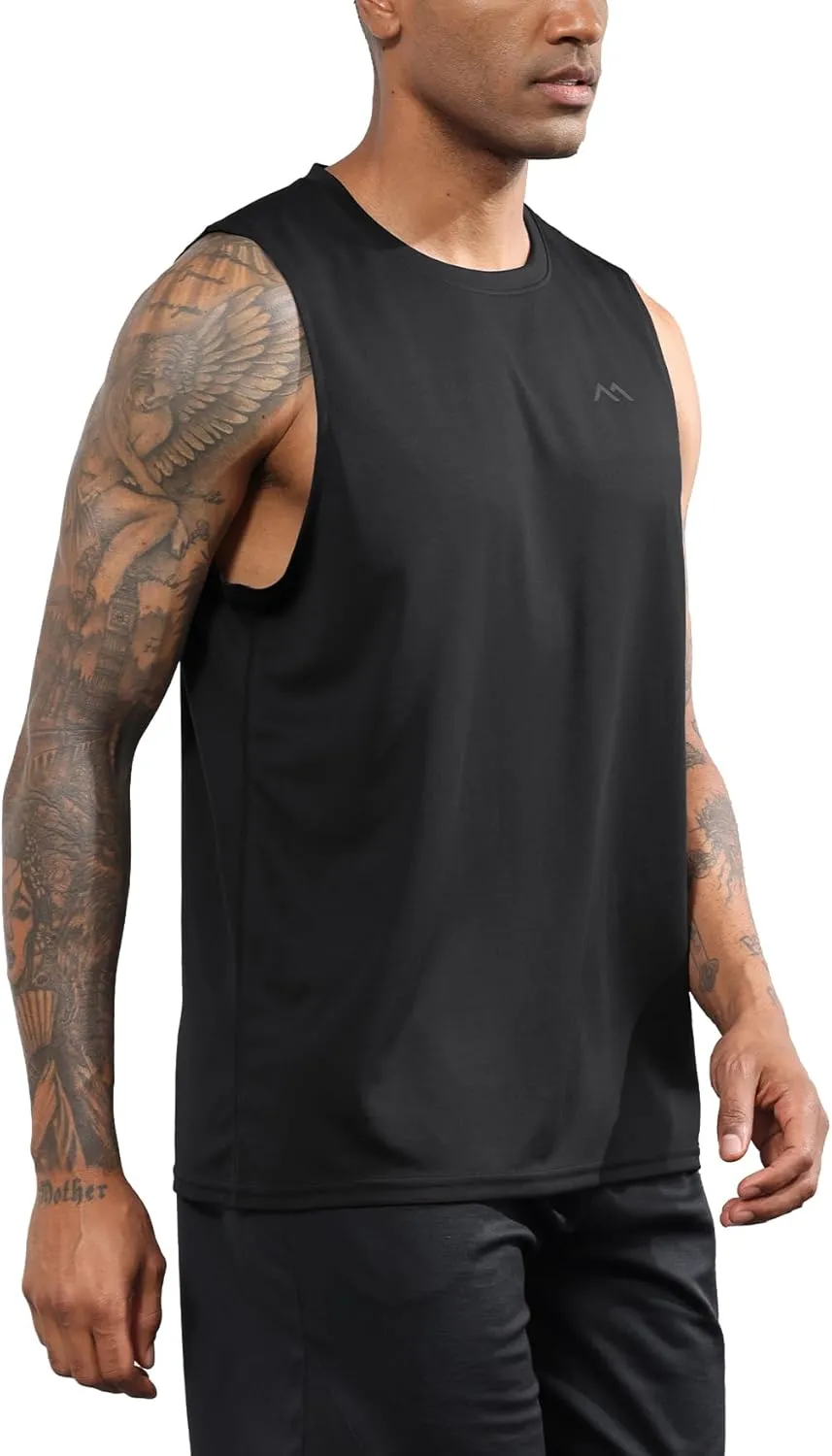 Men's Dry Fit Workout Running Sleeveless Muscle Shirts for Men Training Sport Basketball Athletic Base Layer Tank Top