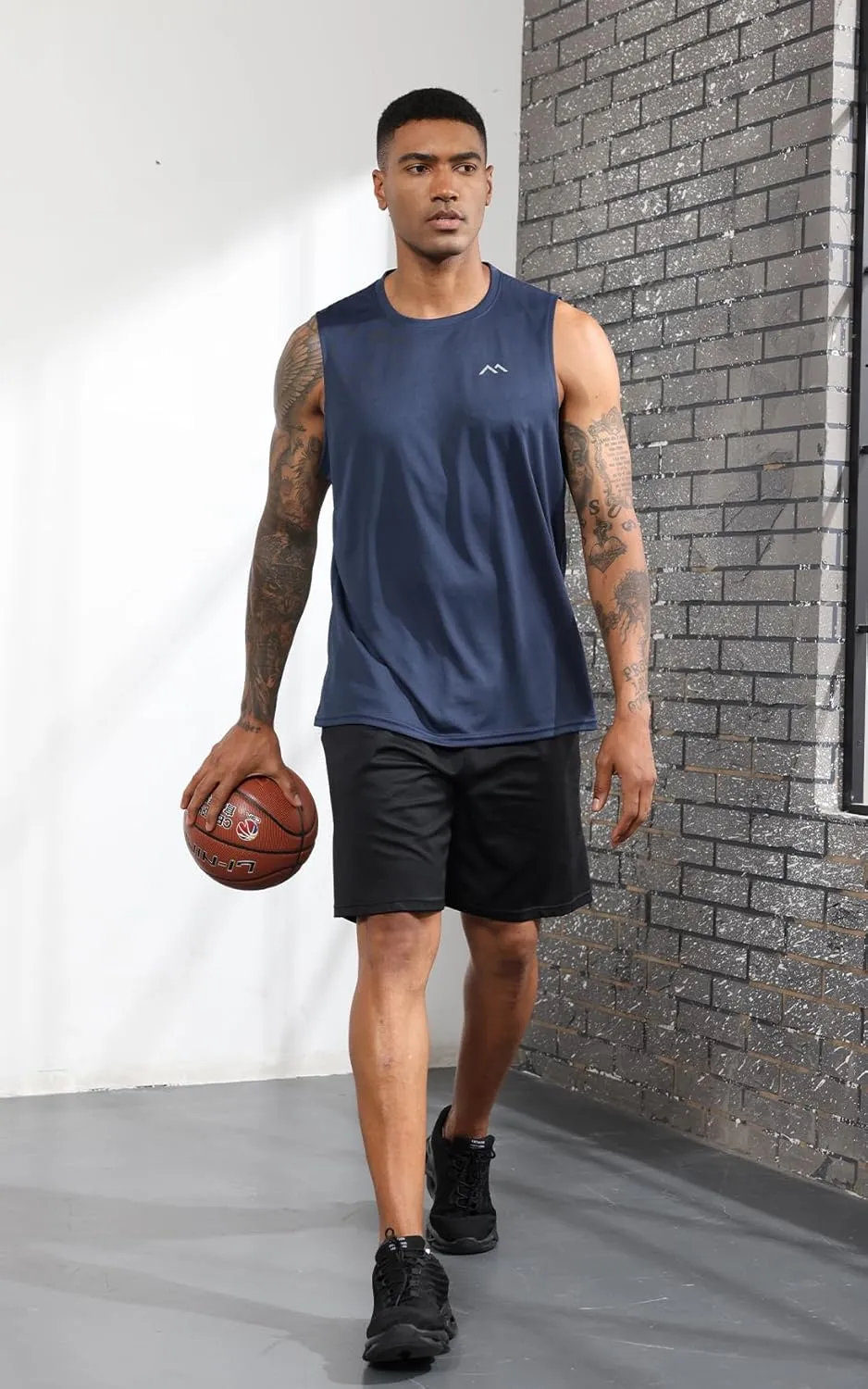 Men's Dry Fit Workout Running Sleeveless Muscle Shirts for Men Training Sport Basketball Athletic Base Layer Tank Top