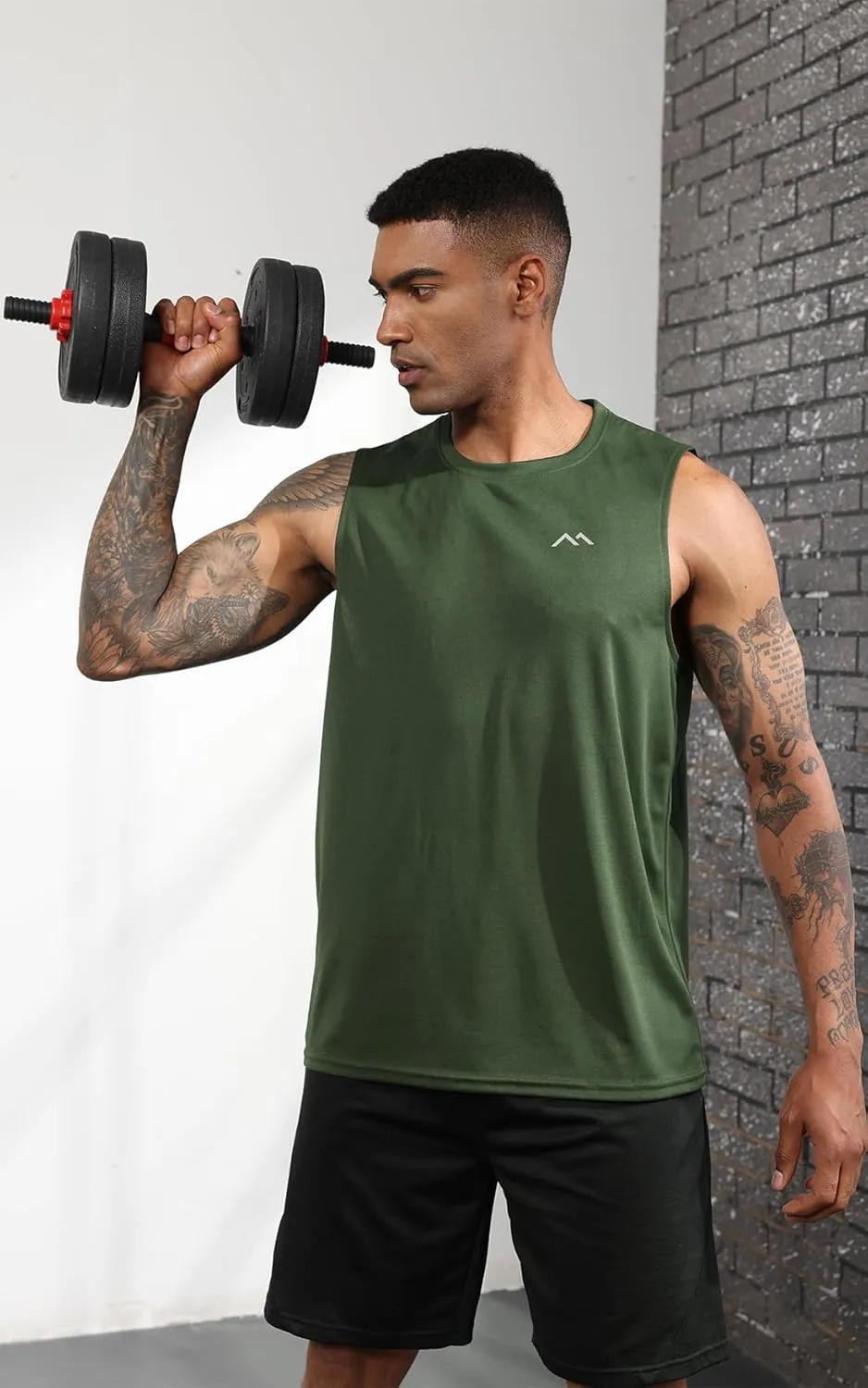 Men's Dry Fit Workout Running Sleeveless Muscle Shirts for Men Training Sport Basketball Athletic Base Layer Tank Top