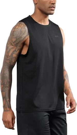 Men's Dry Fit Workout Running Sleeveless Muscle Shirts for Men Training Sport Basketball Athletic Base Layer Tank Top