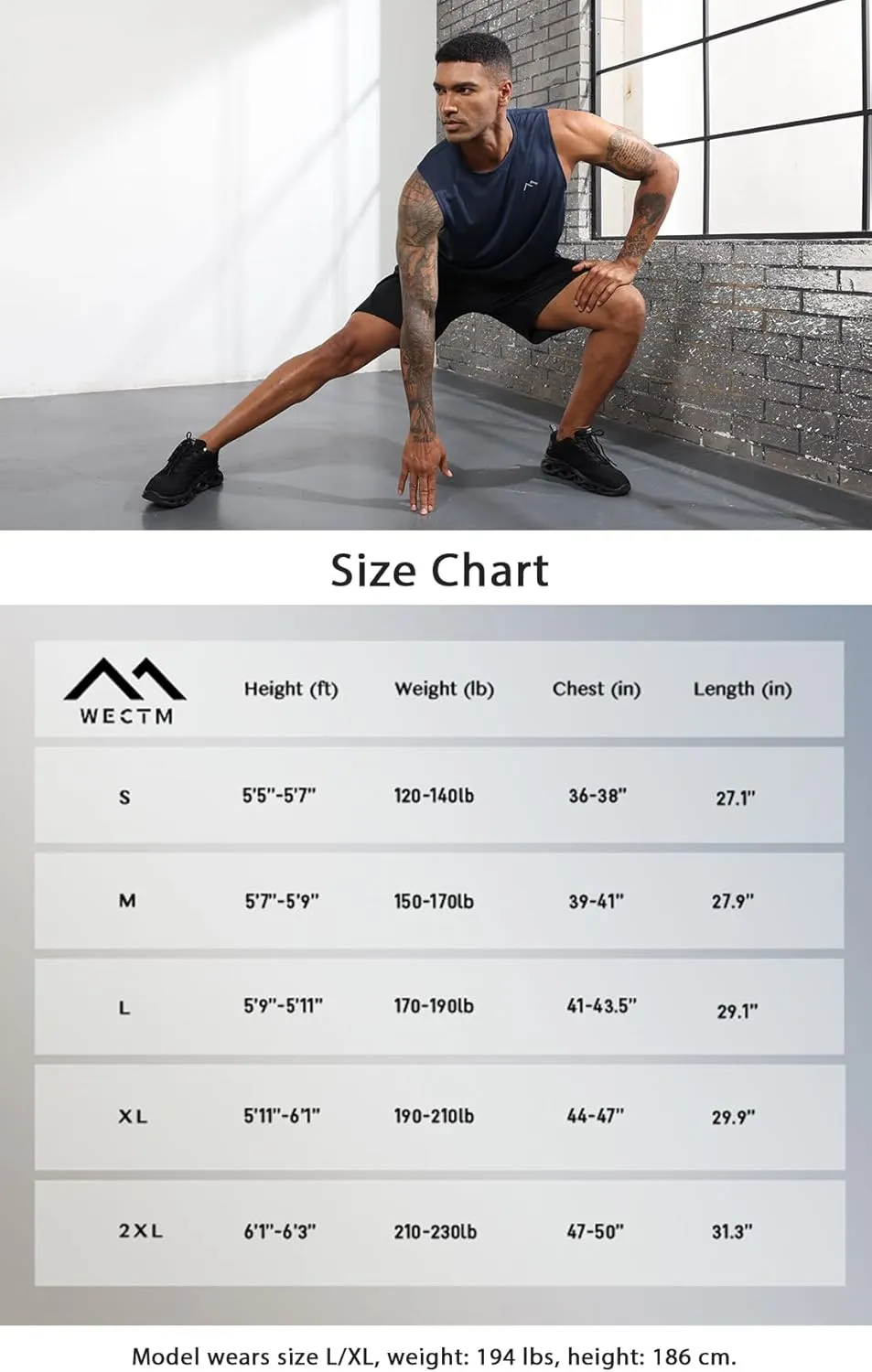 Men's Dry Fit Workout Running Sleeveless Muscle Shirts for Men Training Sport Basketball Athletic Base Layer Tank Top