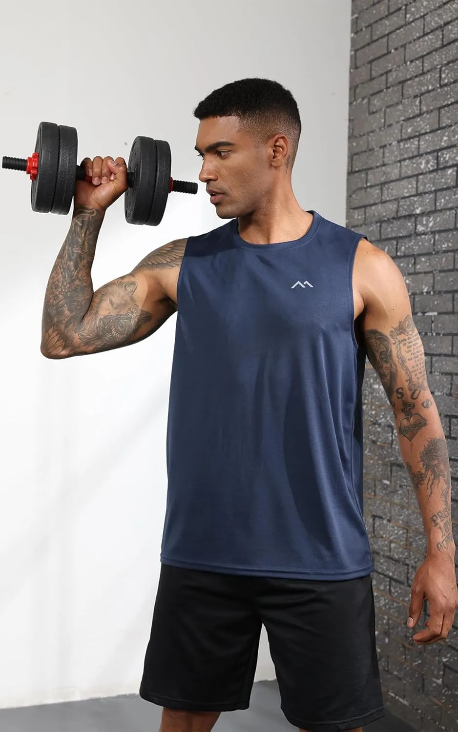 Men's Dry Fit Workout Running Sleeveless Muscle Shirts for Men Training Sport Basketball Athletic Base Layer Tank Top