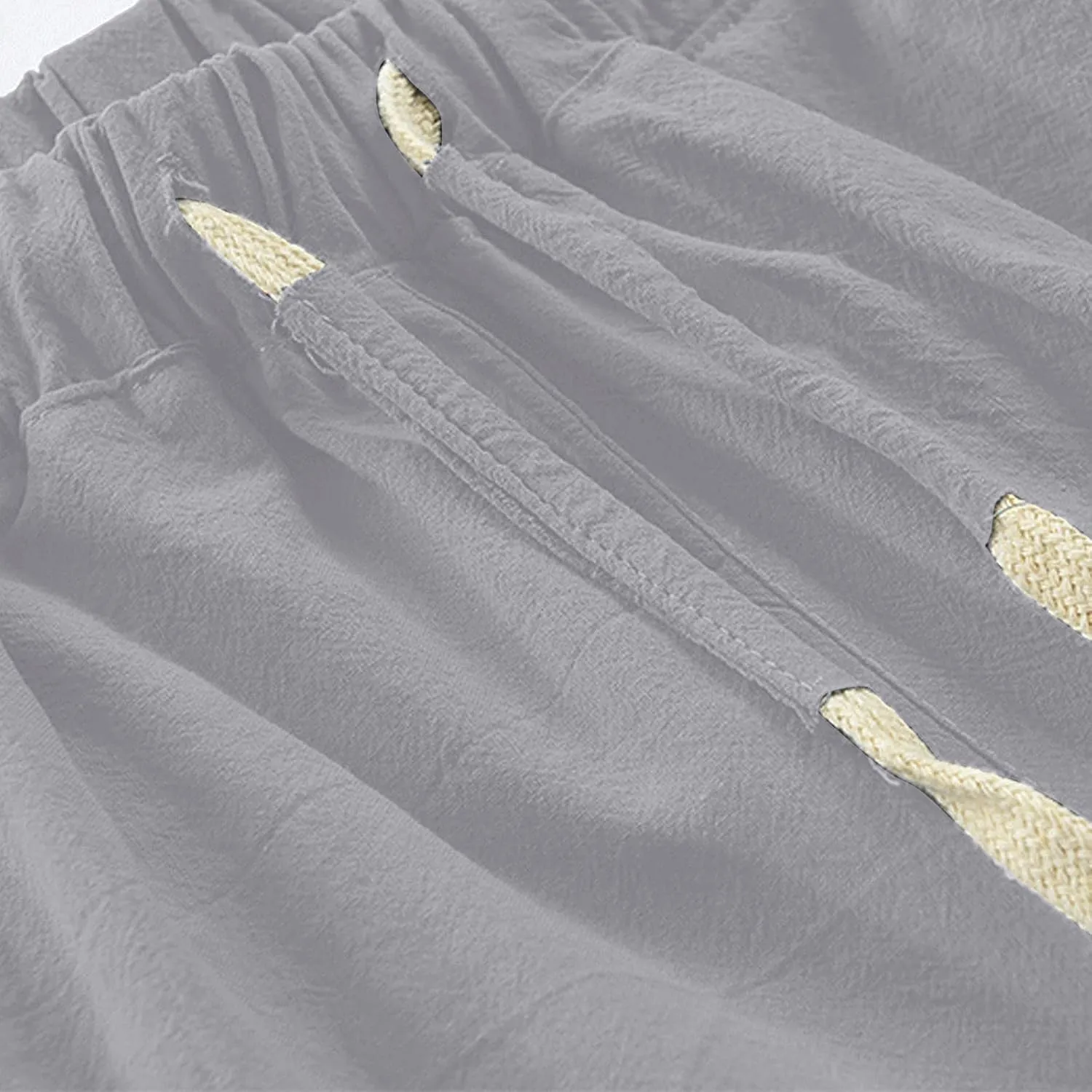Mens Elastic Waist Drawstring Workout Gym Joggers 3/4 Shorts Summer Casual Sweat Short Pants with Pockets