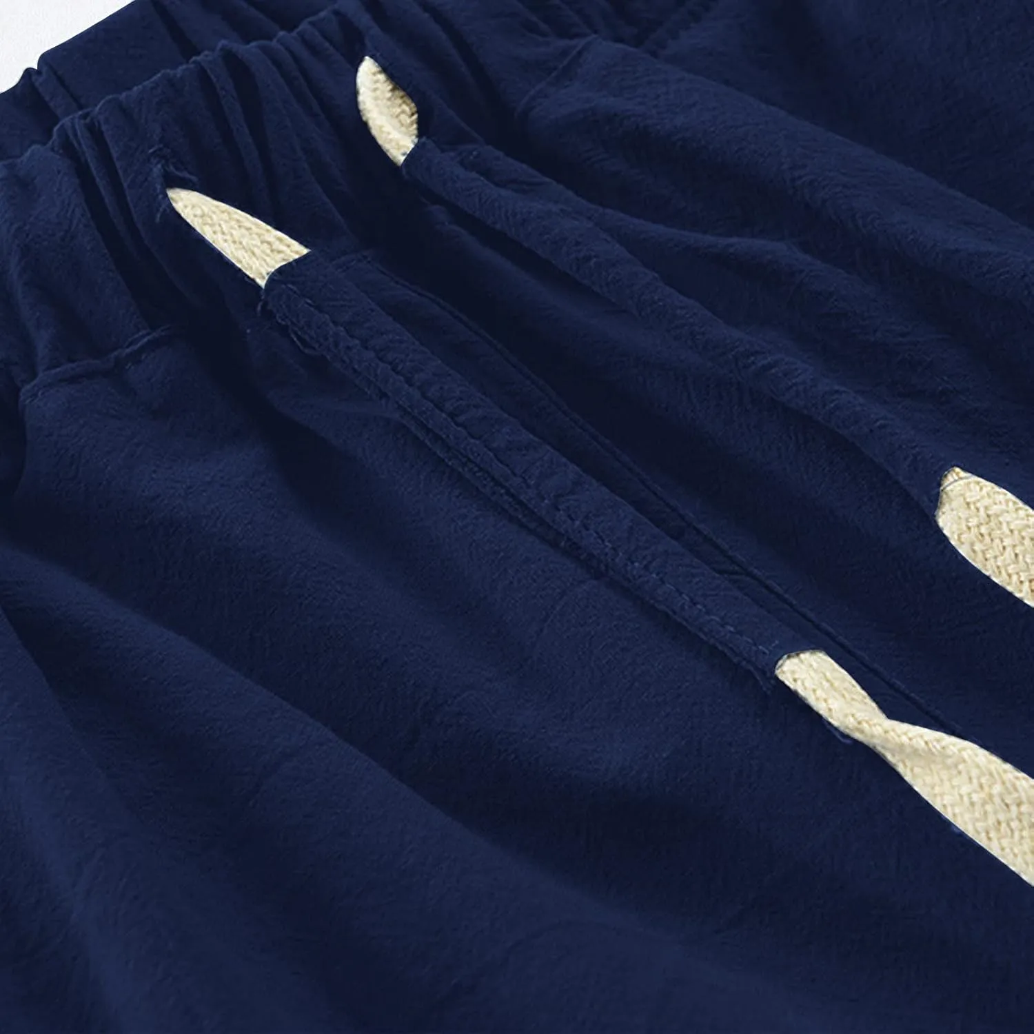 Mens Elastic Waist Drawstring Workout Gym Joggers 3/4 Shorts Summer Casual Sweat Short Pants with Pockets