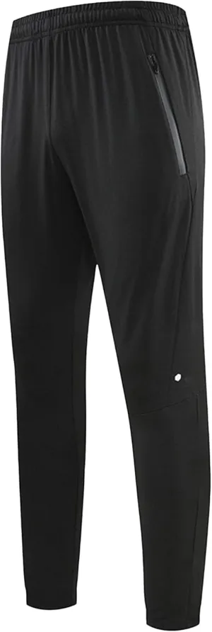Men's Gym Joggers with Zipper Pockets Classic Tapered Athletic Pants Solid Quick Drying Stretch Sweatpants