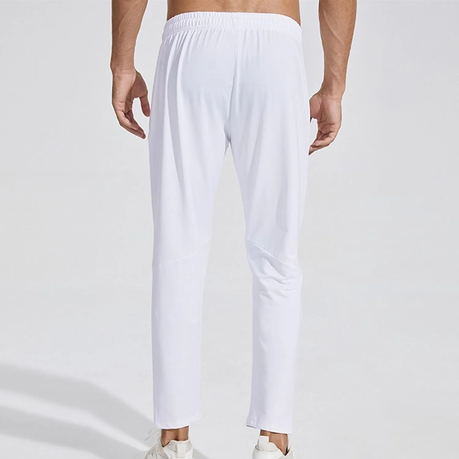 Men's Gym Joggers with Zipper Pockets Classic Tapered Athletic Pants Solid Quick Drying Stretch Sweatpants