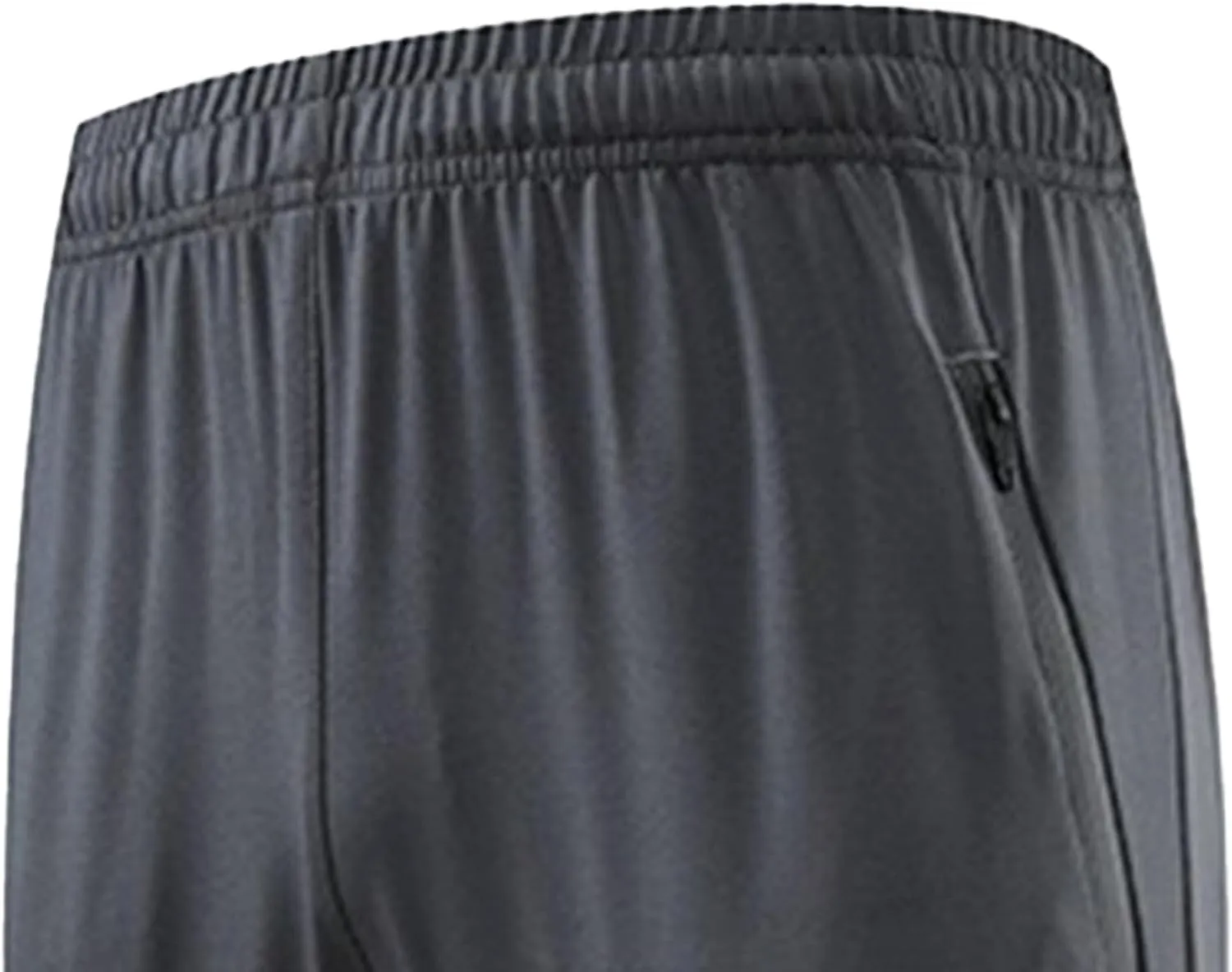 Men's Gym Joggers with Zipper Pockets Classic Tapered Athletic Pants Solid Quick Drying Stretch Sweatpants