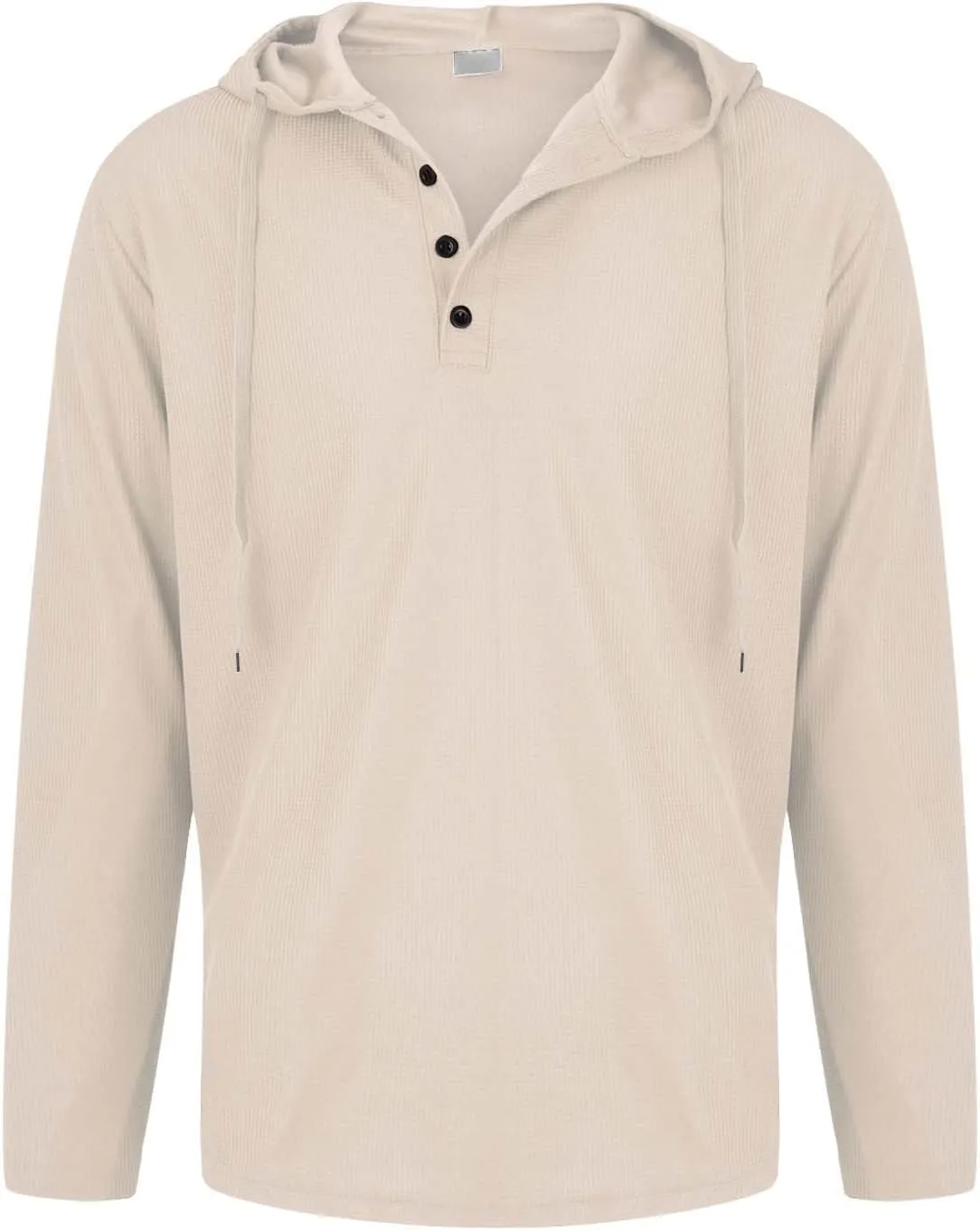 Men's Hoodie Sweatshirt Long Sleeve Button Down Henley Shirts Pullover Tops Drawstring Solid Casual Outdoor T-Shirt
