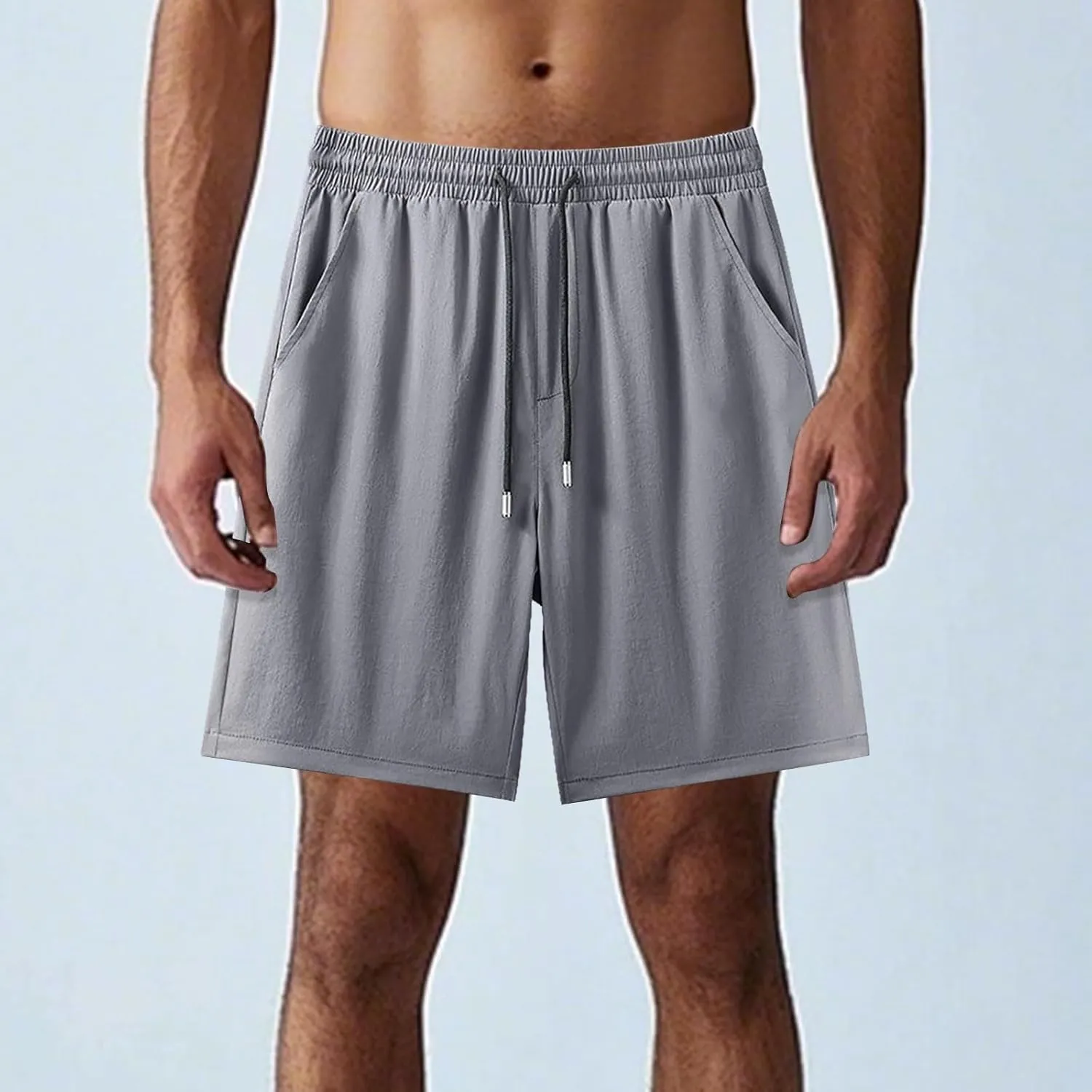 Men's Quick Dry Ice Silk Shorts Lightwight Wide Leg Sport Shorts