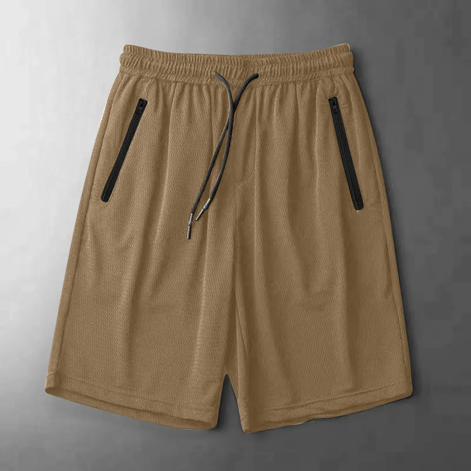Mens Shorts Athletic Running Quick Dry Workout Shorts Lightweight Loose-Fit Basketball Bottom with Zipper Pockets