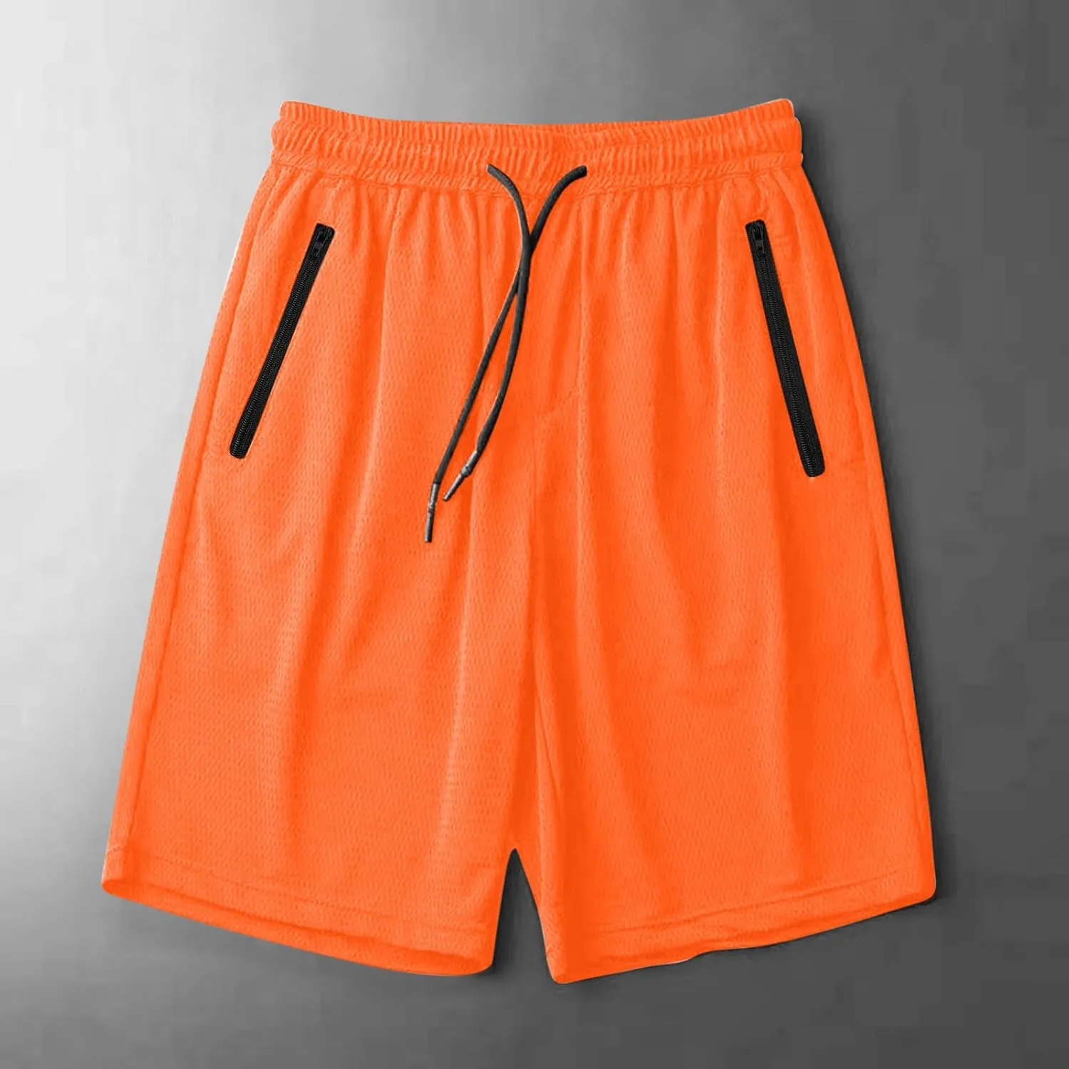 Mens Shorts Athletic Running Quick Dry Workout Shorts Lightweight Loose-Fit Basketball Bottom with Zipper Pockets