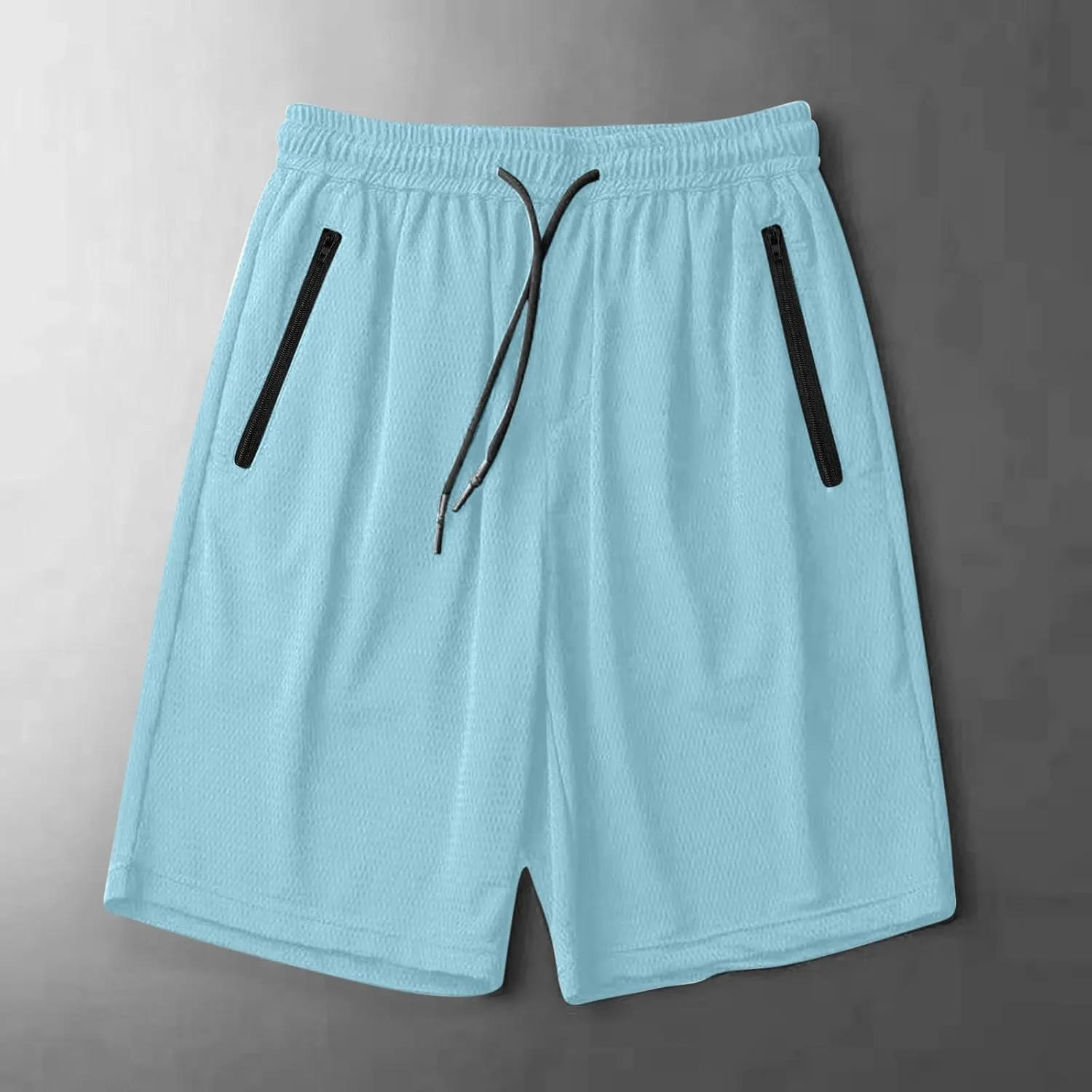Mens Shorts Athletic Running Quick Dry Workout Shorts Lightweight Loose-Fit Basketball Bottom with Zipper Pockets