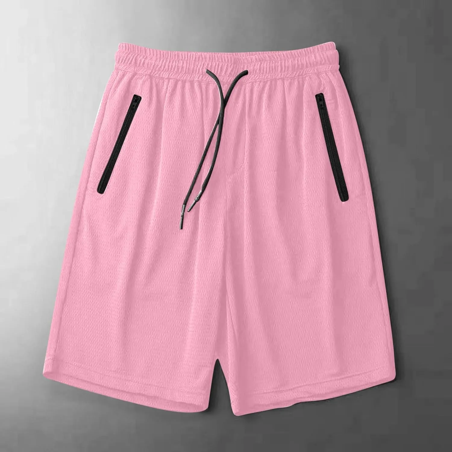Mens Shorts Athletic Running Quick Dry Workout Shorts Lightweight Loose-Fit Basketball Bottom with Zipper Pockets