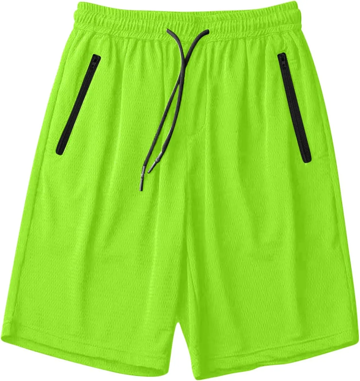 Mens Shorts Athletic Running Quick Dry Workout Shorts Lightweight Loose-Fit Basketball Bottom with Zipper Pockets