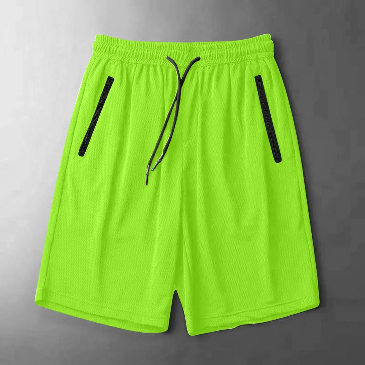 Mens Shorts Athletic Running Quick Dry Workout Shorts Lightweight Loose-Fit Basketball Bottom with Zipper Pockets