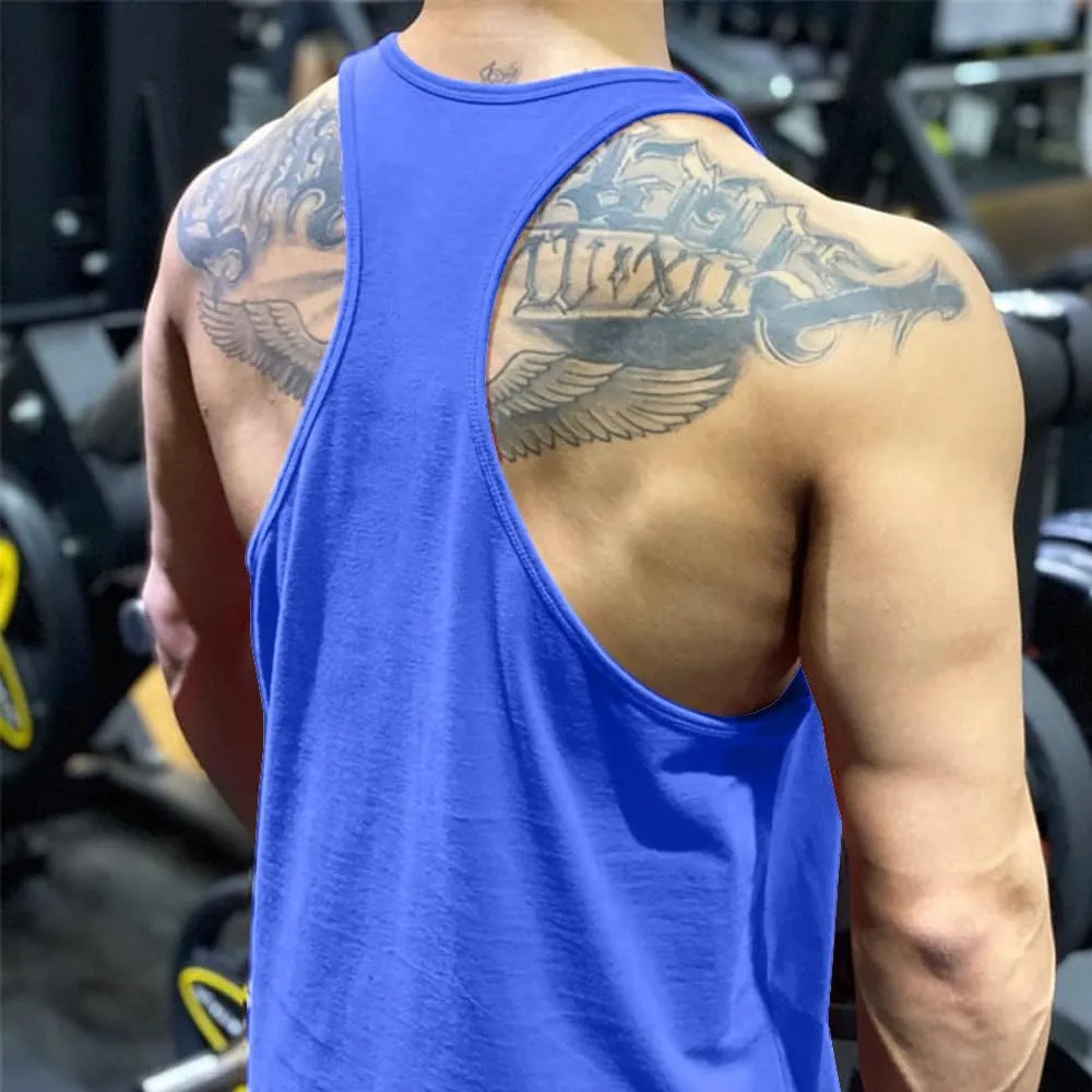 Mens Skull Print Stringer Bodybuilding Gym Tank Tops Sleeveless Workout Shirt Fitness Vest